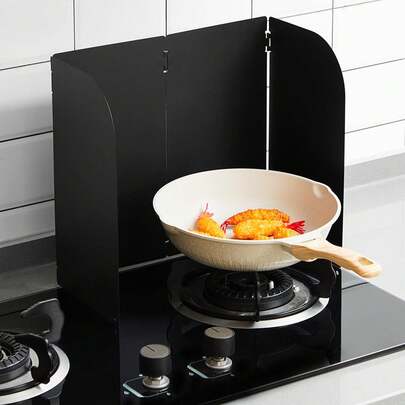 Supulin レンジガード コンロ 油はね ガード 油はね防止 使うときだけ 折りたたみ 食洗機対応 コンパクト 油よけ 4面 キッチン用品 キッチングッズ ガスコンロ IH お手入れ簡単 おしゃれ ステンレス製