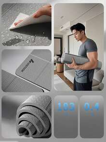 1 件可折叠瑜伽垫、防滑加厚健身垫、家用静音加厚运动垫、加厚加宽午睡垫、便携式防滑健身瑜伽垫（适合家庭和户外）、学生防滑户外午睡垫