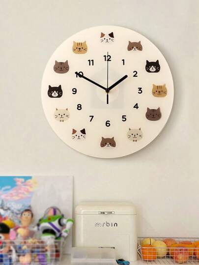 Pc, Schattige Cat Dog Wand Clock, Fresh Cartoon Animation ative Silent No Ticking Sound, Home ation, Living Room, Bedroom, Study ation. Birthday, Room view 6