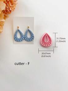 1/6pcs Geometric Shaped Soft Clay Molds, Retro Embossing Set, Polymer Clay Cutter, Clay Earring Cutter, Polymer Clay Earring Making Tools, Clay Jewelry Making Kit, Clay Earring Molds, PLA Material, DIY Earring Gift - Pink - View 11