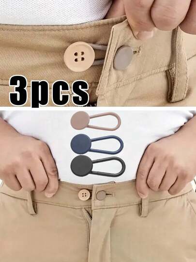 3/6pcs Denim Waist Enlargement Tool, Extension Buckle, Waist Expansion Button Elastic Adjustment Buckle, Detachable, Waist Enlargement Without Seam Buckle, Suitable For Jeans, Trousers, Seamless Detachable Denim Tight Buckle, Men's And Women's Adjustable Waistband Extender, Comfortable Fit Button