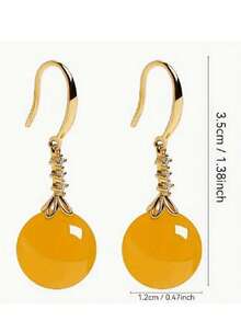 Women's Multicolor Chinese Style Earrings Ball Pendant Design Simple Luxury, Casual Costume Jewelry For Party, Daily, Wedding - Perfect Gift - Màu vàng - Xem 2