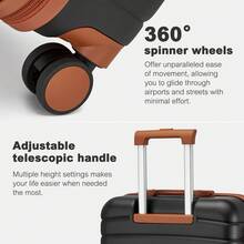 Suitcase 20 24 28 Inch Cabin Carry On Check In ABS PC Hard Shell Spinner Wheels Lock Small Medium Large Travel Luggage Set For Holiday Family - Black - View 6