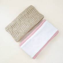1pc, 45g Thick Rib Knit Headband, Solid Color Elastic Ear Warmer Headband, For Daily Use, Autumn/Winter, Fleece Lined, Stretchy