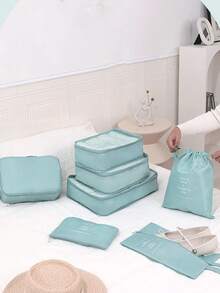 9/7 件旅行收纳袋，行李整理袋套装，配有洗漱包、洗衣包和鞋袋，适合男女，专为旅行者设计，配有化妆包和鞋袋，便携休闲，是存放衣服和鞋子的理想选择，也是打包行李的好帮手。 - 彩色 - 查看 17