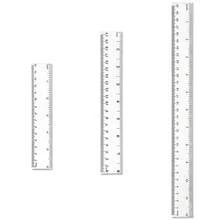 3 件套透明塑料/木质/不锈钢尺子套装，防碎尺带标记，6 英寸 8 英寸 12 英寸（15 厘米 20 厘米 30 厘米）学生测量工具，适用于返校、学生、办公室、教学 - 彩色 - 查看 1