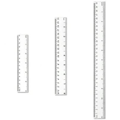 3pcs Transparent Plastic/Wooden/Stainless Steel Ruler Set, Shatterproof Ruler With Markings, 6" 8" 12" (15cm 20cm 30cm) Student Measuring Tool, Suitable For Back To School, Students, Office, Teaching,Rulers