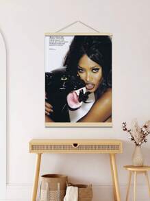 1 pieza Póster de decoración de Naomi Campbell para el hogar moderno, cuadro mural para la habitación, arte de pintura vintage divertida sin marco