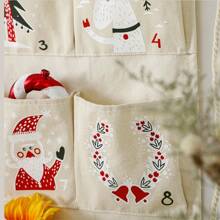 Christmas Advent CalendarChristmas Decorating SuppliesPerfect Christmas GiftsReusable Pocket Hanging BagsEco Linen Liner FabricChristmas Prints42 X 20 Inch 24 PocketsChristmas Countdown Calendar