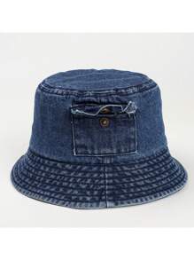 Men&Women, Solid Color Cowboy, Pocket, Fisherman's Hat