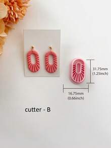 1/6pcs Geometric Shaped Soft Clay Molds, Retro Embossing Set, Polymer Clay Cutter, Clay Earring Cutter, Polymer Clay Earring Making Tools, Clay Jewelry Making Kit, Clay Earring Molds, PLA Material, DIY Earring Gift - Pink - View 7