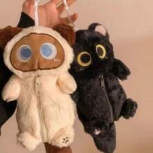 Back To School - Essential Gray Fluffy Kitten Pencil Case, High-Quality Cute Desktop Large Capacity Student Stationery Pouch - Multicolor - View 8