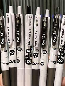 4 支可伸缩圆珠笔 - 0.5 毫米，速干黑色墨水，适合在日记本和办公文具上流畅书写，返校用品，办公用品（多种款式） - 彩色 - 查看 4