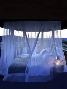 1 pieza Mosquitera de poliéster extra grande con 8 ganchos colgantes, cubierta de cama con malla para uso en exteriores, cierre con cremallera, no impermeable, protección contra insectos para todas las estaciones, adecuada para vacaciones y actividades familiares al aire libre - Multicolor - Ver 2