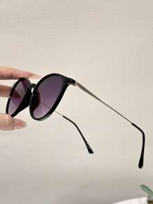 1 件女士金属圆形全框有色镜片个性化百搭休闲优雅生活时尚眼镜适合度假装、驾驶、音乐节、户外休闲活动、街拍适合所有脸型圆形色调 - 彩色 - 查看 4