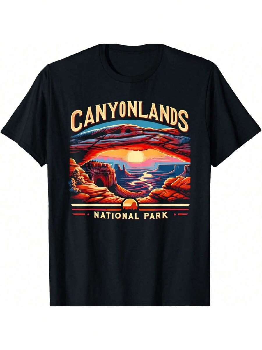 Canyonlands National Park Sunset Landscape Graphic T-Shirt - black22 - 查看 1