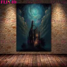1pc/3PCS All Art Posters Optional Frames Halloween Abandoned Churches And Haunted Houses Vintage Wall Art Canvas Painting Gothic Architecture Horror Art Poster Printing Home Decoration Halloween Decor Fall Decor Room Decor