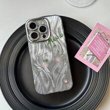 Funda para teléfono Funda elegante para teléfono (1 unidad) compatible con varios modelos, incluyendo 11, XS, 12, 13, 14, 15 y 16. Diseño adorable confeccionado en lana fina con bordes suaves, degradados, perforaciones modernas y agarre antideslizante. Ideal para parejas. - Blanco - Ver 2
