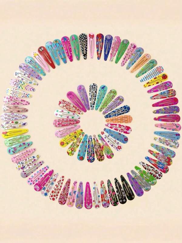 40pcs Children's Print Bb Clip Crushed Hairpin Girl Bangs Clip Does Not Hurt Hair Baby Hairpin Clip Headwear Little Girl Hair Accessories