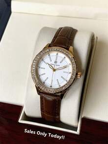 Pablo Raez 1 件 18K 金原创珠宝女士奢华水晶正装手表复古不锈钢 IPG 不褪色金色迷人腕表海滩配饰优雅全新设计女士石英表时尚白色表盘带钻石显示屏高品质女士流行腕表 - 銀色 - 查看 3