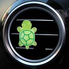 1pc Cute Luminous Colored Turtle Car Air Conditioning Vent Car Decoration Decoration Turtle Decoration Interior Fresh Air Vent Aromatherapy Clip - Big Turtle - View 4