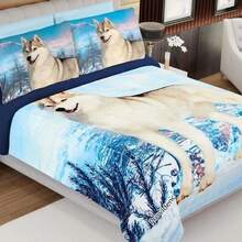 Soft Shearling Reverse Coverlet - ذئب الثلج - مشاهدة 4