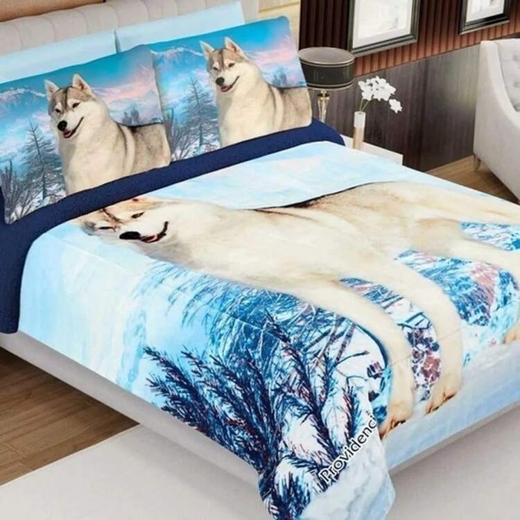 Soft Shearling Reverse Coverlet - Schneewolf - Übersicht 4