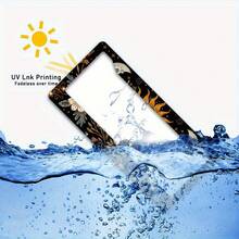 1 Piece 6.3x 12.2inch (16x 31cm ) Metal License Plate Frame Cover Floral Sun And Moon Front License Plate Frame Car License Plate, Car Exterior,It Can Add A Stylish Personality To Your Car,Funny License Plate Frame, License Plate Frames 2 Pack, Motorcycle License Plate Frame. - 1 件商品 - 查看 6