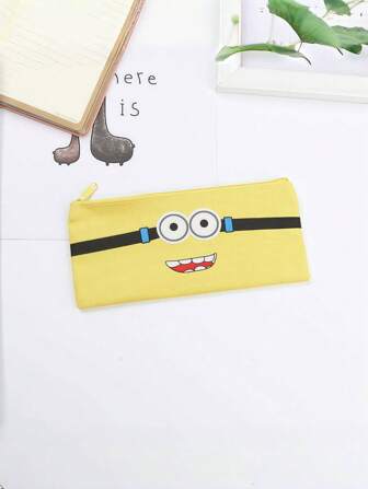 Minions 1pc Pencil Case, Large Capacity Student Pencil Case, Creative Multifunctional Pencil Case And Storage Bag, Simple Printing Pencil Case, Portable Pencil Case, High-Capacity Pencil Case. Returning To School, Study Supplies