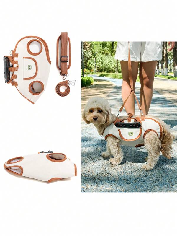 1 pièce Sac de transport confortable anti-échappement pour animaux de compagnie, sac à bandoulière portable pour le transport extérieur de petits chiens et chats, conception de laisse respirante et pliable, fournitures pour animaux de compagnie pour les activités extérieures