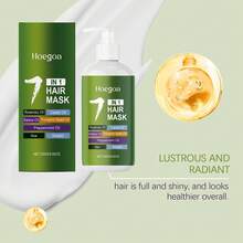 7合1滋养发膜，250克，蕴含迷迭香、蓖麻油、巴巴苏油、南瓜籽油、薄荷油、生物素和角蛋白油，高度保湿，修复受损发质，令秀发柔软亮泽（2种配方） - 白色 - 查看 12