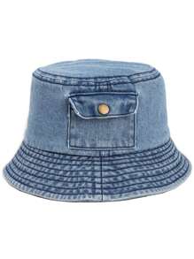 Men&Women, Solid Color Cowboy, Pocket, Fisherman's Hat