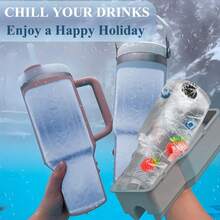 Tumbler Ice Mold - Silicone Ice Tray With Lid, Suitable For Frozen Drinks, Juice, Whiskey, Cocktails, And Coffee, Compatible With 30-40 Oz Glass And  Tumblers, Practical Ice Mold,7798484 - 香檳色 - 查看 6