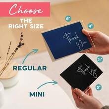 VNS Creations Thank You Cards With Envelopes Bulk Set &Amp; Stickers - 100 Pack 4x6 Blank Thank You Notes Bulk Box Set - Large Note Card Small Business, Wedding, Baby Shower &Amp; Bridal Shower - Navy Blue - màu đen - Xem 2