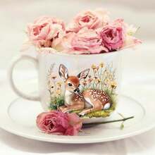 GLOBLELAND 18 Sheets Peek Animals Transfer Stickers 39x36inch Cute Animals Transfer Decal Rub On Transfer For Furniture Vase Glass Art Crafts Decorations - 鹿 - 查看 7