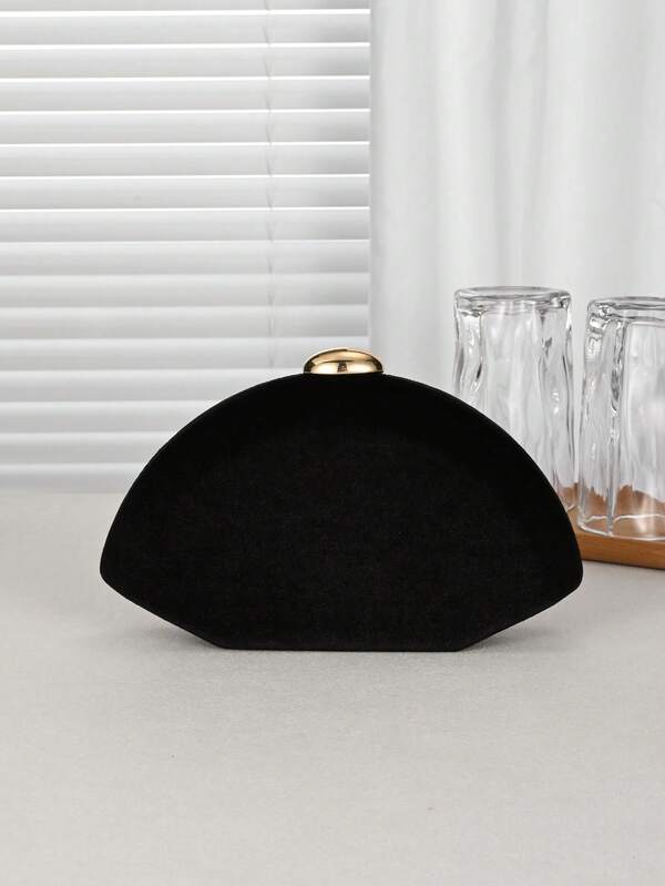 Luxury Velvet Mini Evening Bag, Shiny Metal Button Decor Minimalist Fashion Handbag, Suitable For Formal Occasions, Casual, Party/Wedding/Formal Event Gift, Perfect For Bride's Party Dinner/Banquet Dress, Best Match For Elegant Wedding Party