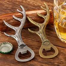 1pc Gold Deer Antler Bottle Opener, Creative Bottle Opener With Deer Antler Design, Suitable For Household Gatherings, Bars And Restaurants - Multicolor - View 1