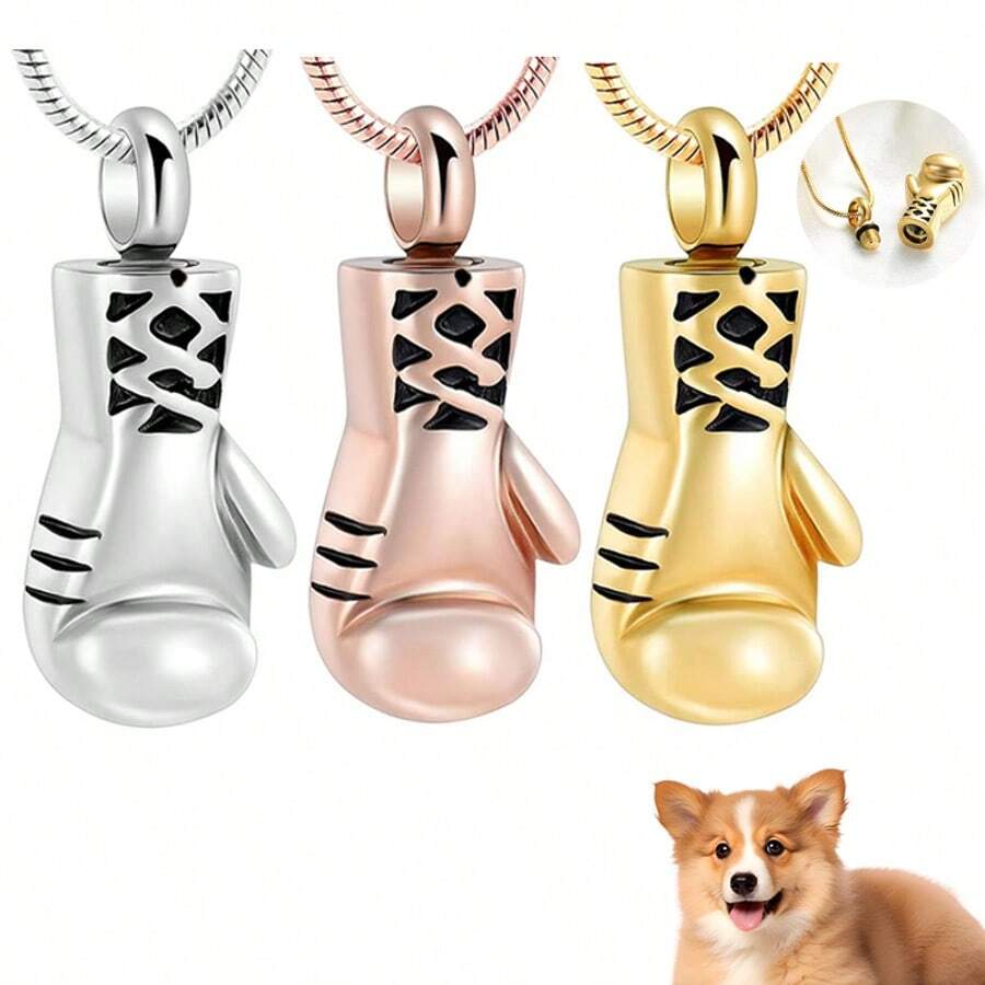 Boxing Glove Shape Stainless Steel Ashes Keepsake Cremation Jewelry For Ash Cool Cremation Pendants For Ashes Cremation Necklace - Gloves - View 1