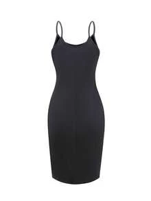 Women's Red, White And Black Plus Size 3pcs/Set Fit Ruched With Camisole Dress, Elegant Spring Summer Break Country Concert Vacation Outfits For Women - 酒紅色 - 查看 4