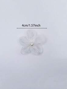 20朵白色欧根纱珍珠花朵刺绣贴片，缝纫装饰贴花，工艺装饰，徽章，熨烫贴片，适用于缝纫和编织项目