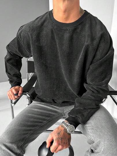 Men's Casual Retro Corduroy Sweatshirt, Autumn/Winter