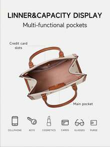 Kate Spade Ellie 小号手提包斜挎包帆布皮革挎包单肩包顶部提手手提包，手提包适合休闲生日海滩度假 - 送给女性妈妈朋友的礼物，温暖的姜饼 KF509200