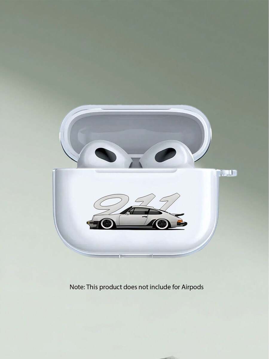 Vỏ đựng tai nghe hình xe hơi thể thao tương thích với iPhone - Phù hợp với 1/2, Vỏ bảo vệ & Tương thích với 3/Pro/Pro2 - Món quà hoàn hảo cho bạn trai/bạn gái - Trong sáng - Xem 1