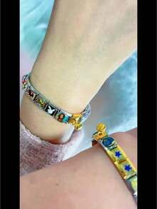 Elegant Italian Charm Bracelet, Stainless Steel Magnetic Heart-Shaped Couple Bracelet, Freely Combinable Single-Node Modular Accessories Pendant Jewelry, Adjustable DIY Jewelry Making Kit, Fashion Couple Accessories, Intimate Friends And Mother's Day Gift - Multicolor - View 8