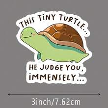 3-Inch "This Tiny Turtle Judges You" Sticker - Whimsical & Sassy - Themed Vinyl Sticker With Cute Turtle Illustration For Laptops, Notebooks, Water Bottles, Desks, And Fun Spaces | Great For Turtle Lovers, Humor Enthusiasts, Sarcasm Fans, And Quirky Decor Admirers | Perfect For Sharing Playful Sass, Adding Charming Flair, And Celebrating Whimsical Judgment | Delightful Sticker For Daily Interactions, Light - Hearted Teasing, And Fun Decor