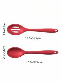 1pc, Integrated Silicone Kitchenware, Kitchen Cooking Spoon, Thick Spoon, Rice Spoon, Small Colander, Salad Spoon, Stirring Salad More Tableware, Kitchen Accessories, Kitchen Appliances, Kitchen Gadgets, Kitchen, Kitchen Stuff
