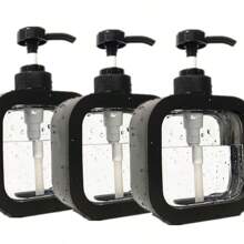 Transparent Dish Soap Dispenser, Bathroom Liquid Soap Dispenser - With Anti-Rust Pump, Suitable For Kitchen Sink, Bathroom, Black/Decorative Frame Transparent Square Soap Dispenser Refillable (Dishcloth, Cleaning Brush Random Delivery)