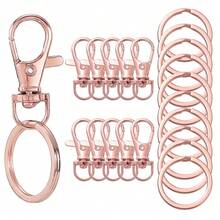 20 piezas de ganchos giratorios metálicos y anillos para llavero para accesorios de fabricación de joyas y llaves - Juego de llaveros giratorios. - Ver 22
