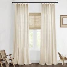 Cortinas Para Sala Modernas 2025 Elegantes TransparentesSand Beige Beachy Linen Coastal Farmhouse Floor Length Curtains For Living Room 96 Inches Long 2 Panel Set SK LZ - 沙 - 查看 3