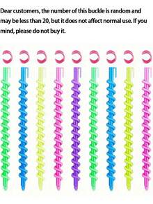 1包（约20个）卷发棒 螺旋烫发卷发器 DIY美发造型工具，无热螺旋卷发器 螺旋卷发造型卷发器配件 DIY美发造型工具 - 彩色 - 查看 7